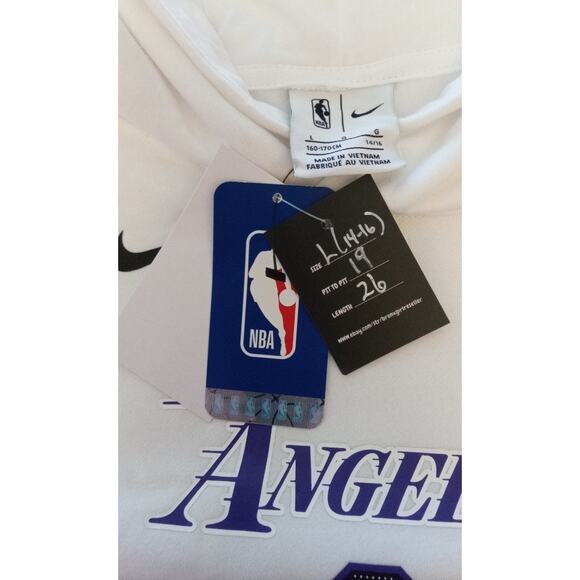 Los Angeles Lakers Lebron Jame #6 Nike White Hoodie Youth L (14-16) - Picture 5 of 6